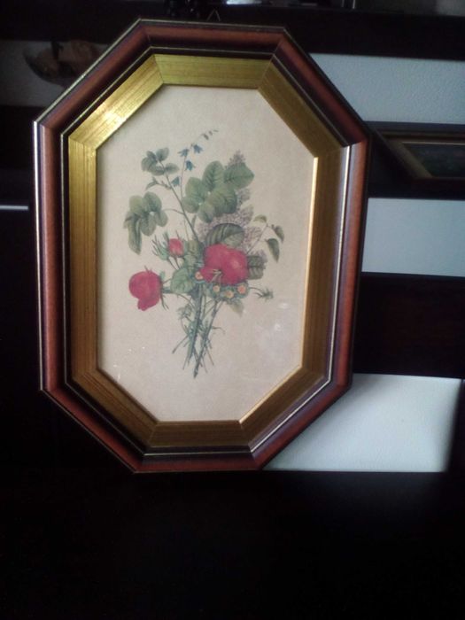 Quadro antigo motivo floral