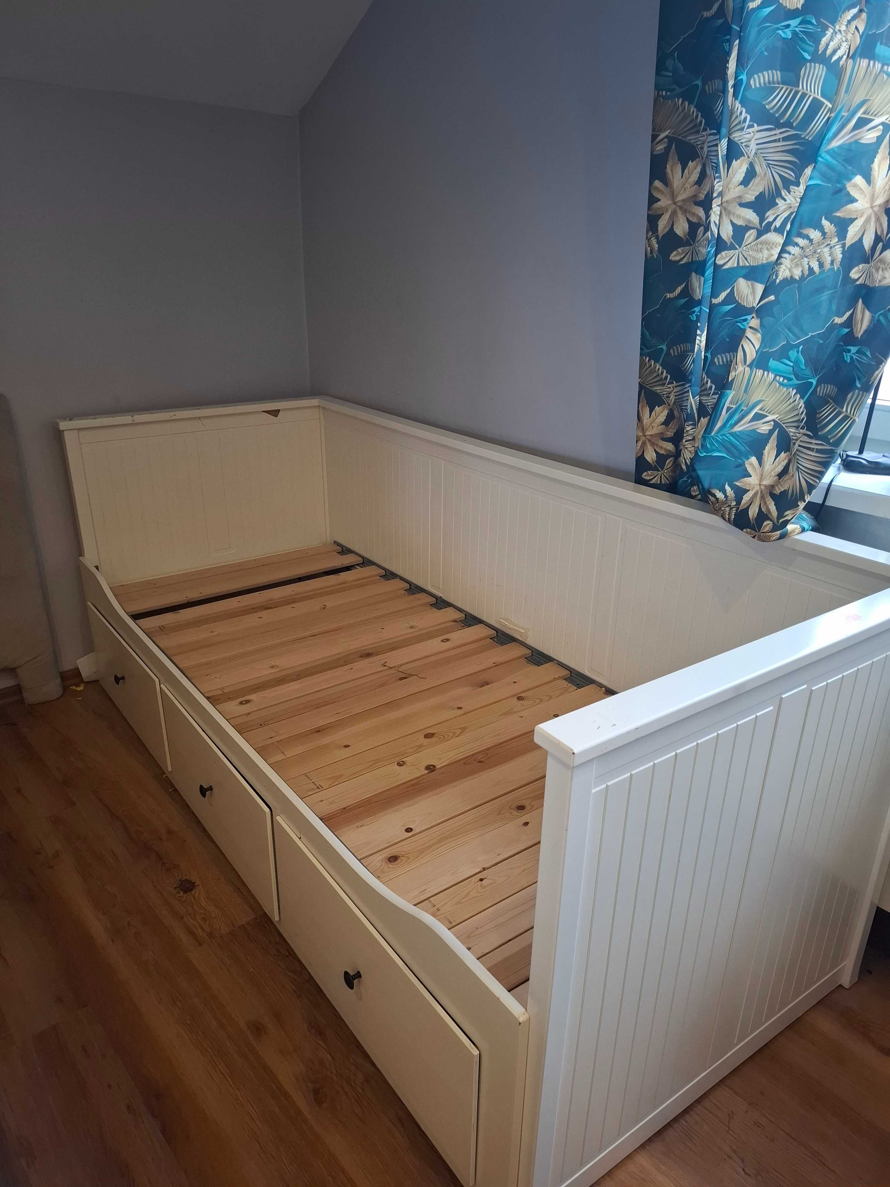 Łóżko podwójne Ikea Hemnes z szufladami