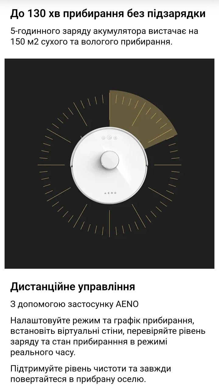 Робот-пилосос миючий AENO RC2S Новий