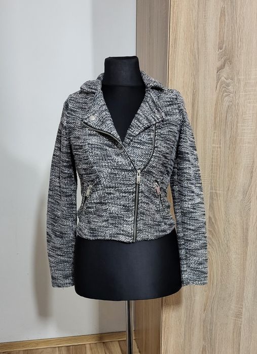 Krótka marynarka, ramoneska, ala dzianinowa, melanż, pimkie, 36