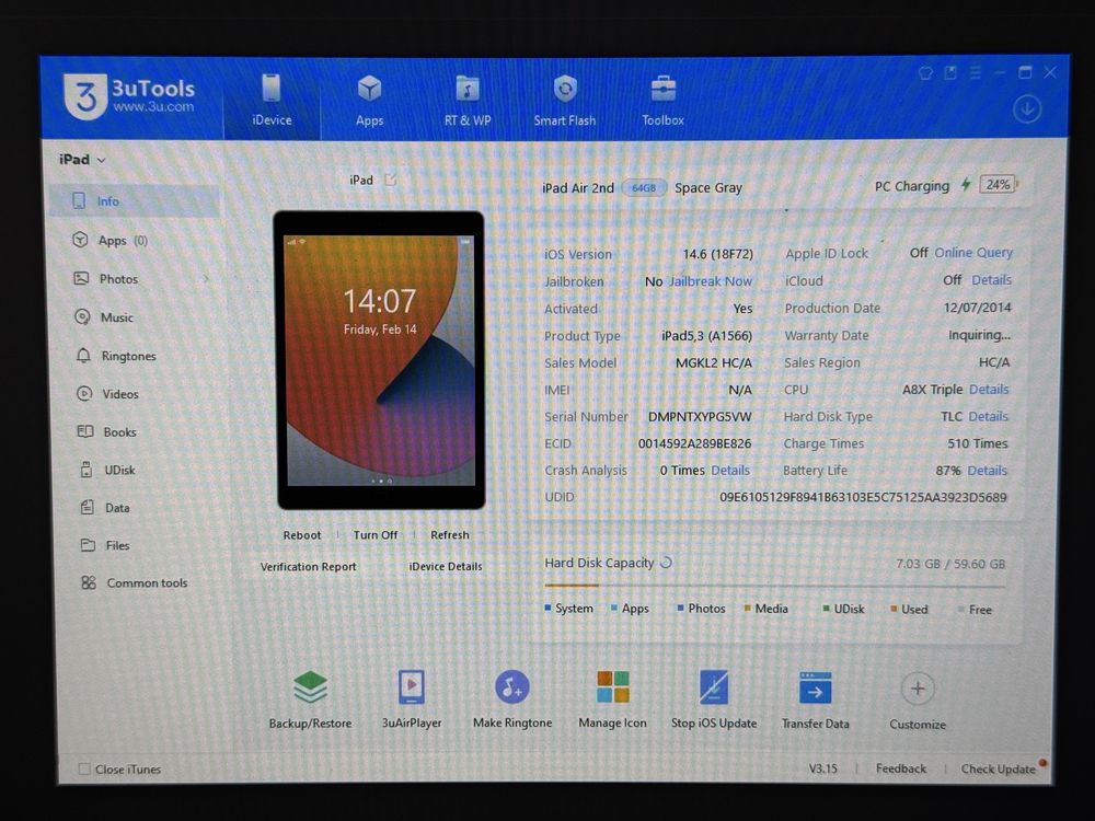 iPad Air 2 (A1566) - 64GB - faktura VAT 23%