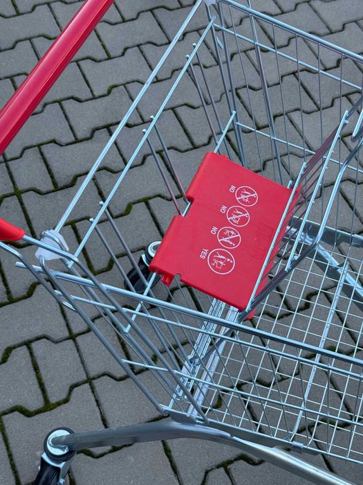 Wózek sklepowy z koszem metalowym. Całkowicie nowe. Polski producent