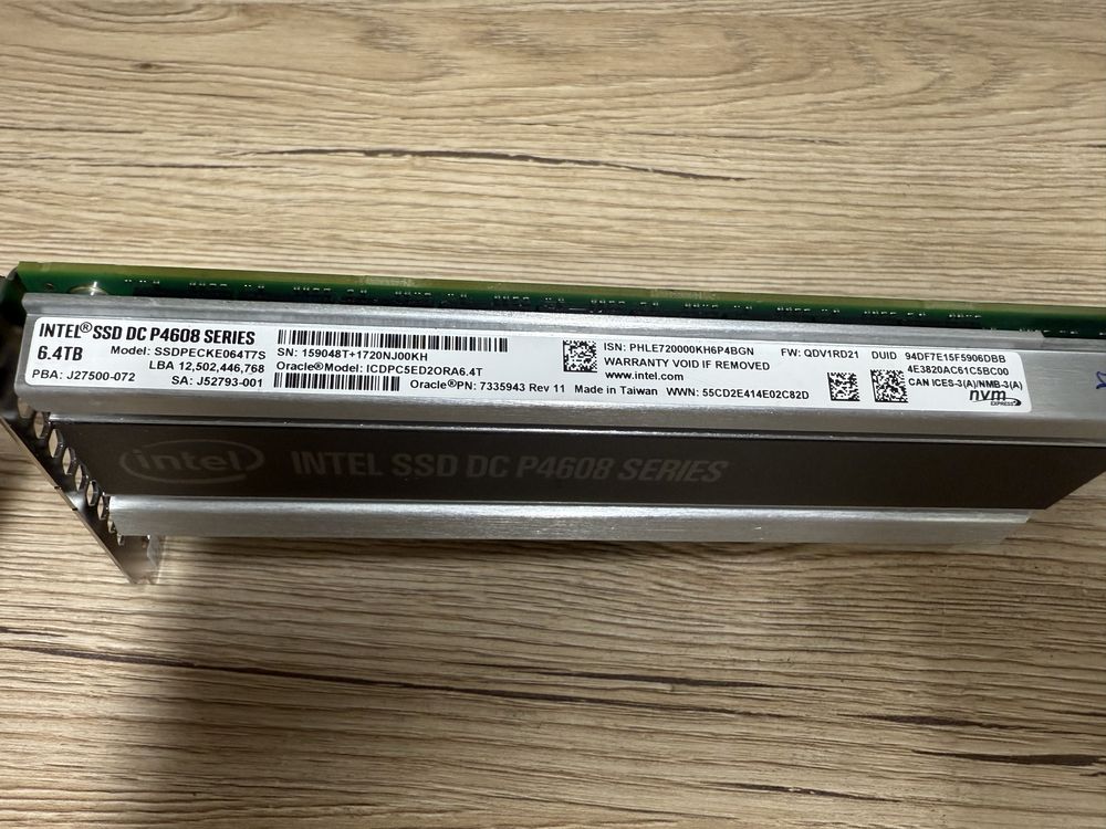 Oracle SSD Intel DC P4608 Series 6.4TB PCIe NVMe підходить до ПК