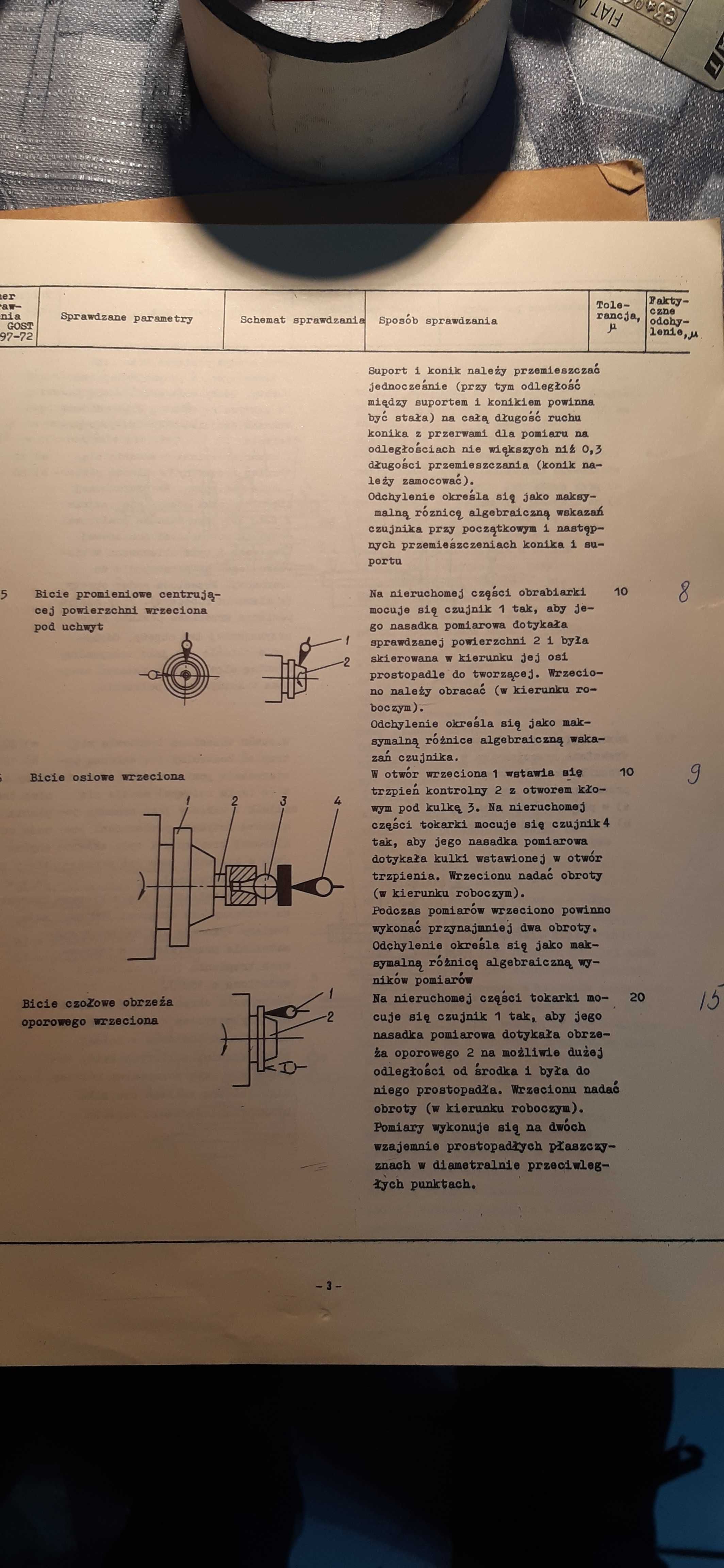 stara swiadectwo odbioru tokarka pociągowa 1M63