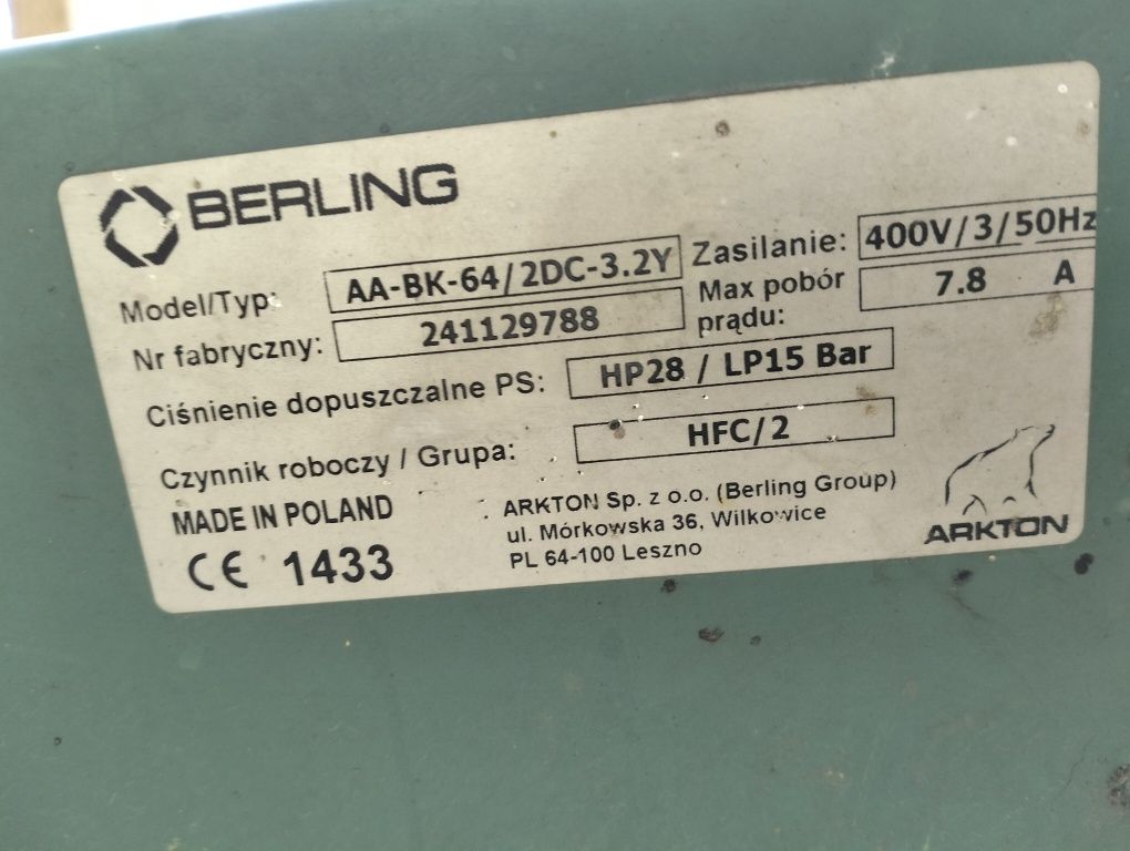 Sprężarka skraplająca berling arkton aa-bk-64/2dc-3.2y