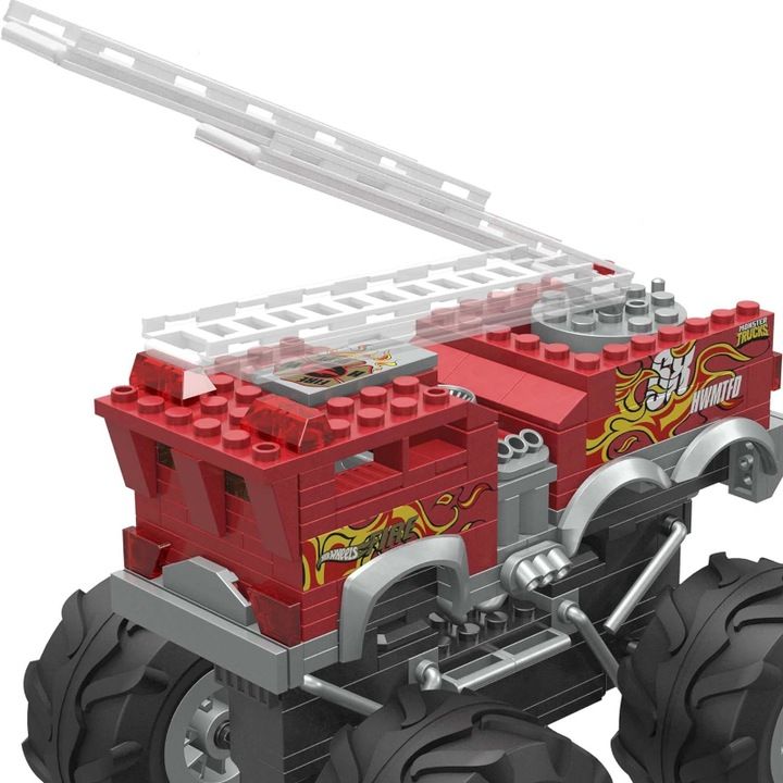 Hot Wheels Klocki Mega Bloks Monster Truck Strażacki 5-alarm + Łazik A