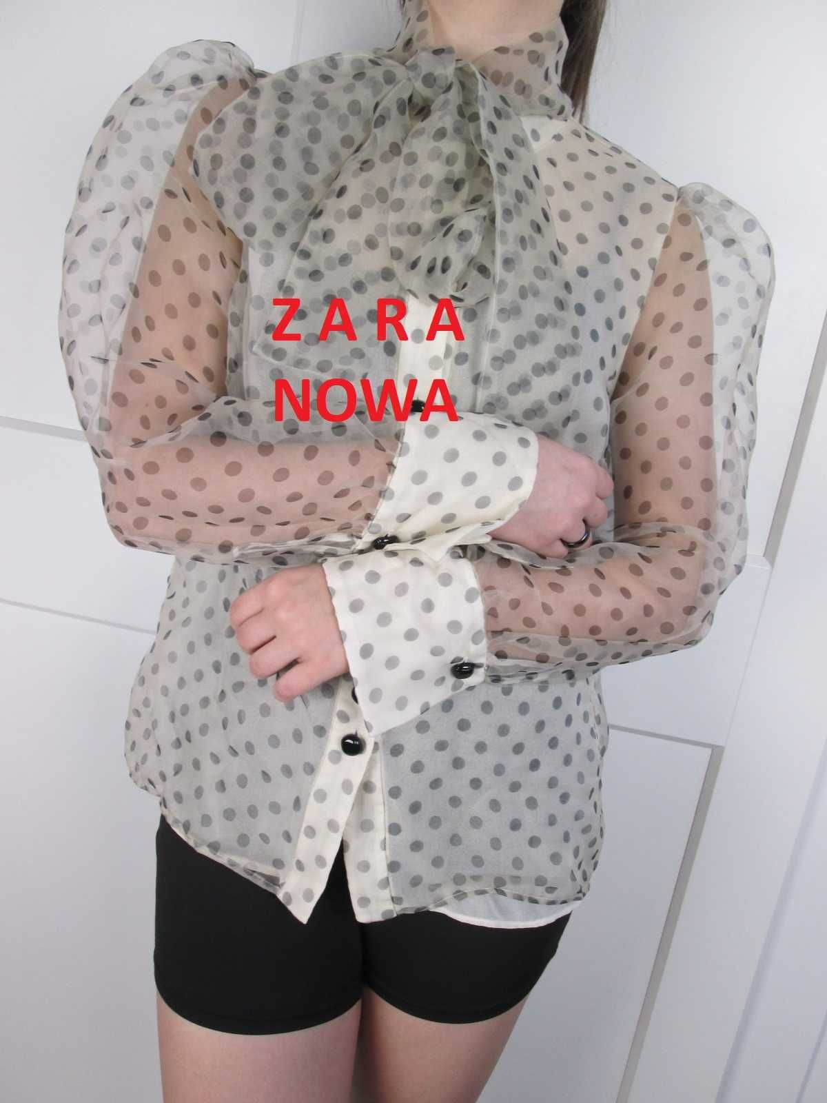 Zara nowa  bluzka koszula szyfonowa przezroczysta M 38