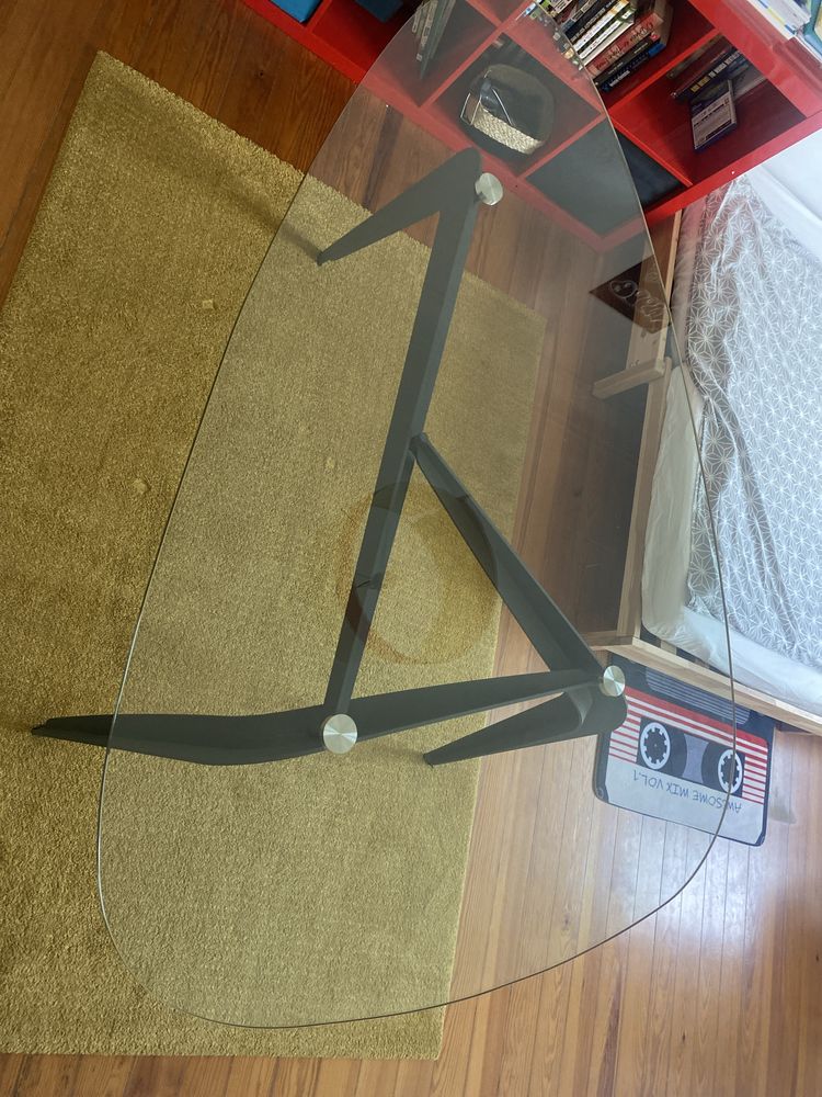 Mesa/secretária de vidro