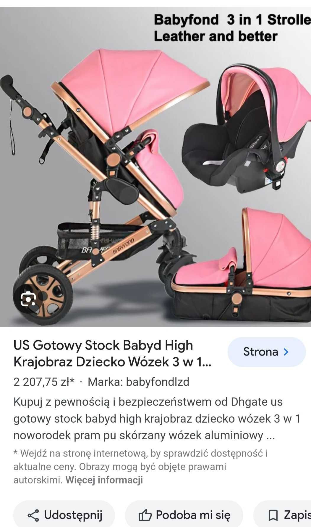 Wózek i spacerówka babyfond