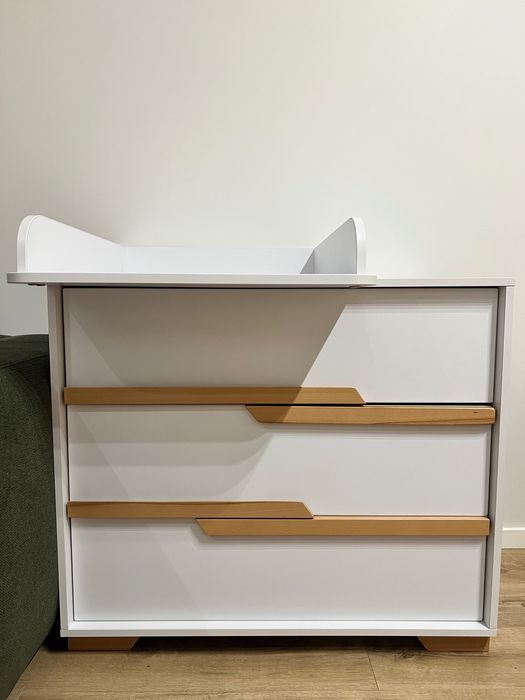 Комод Верес (білий з буковими вставками)