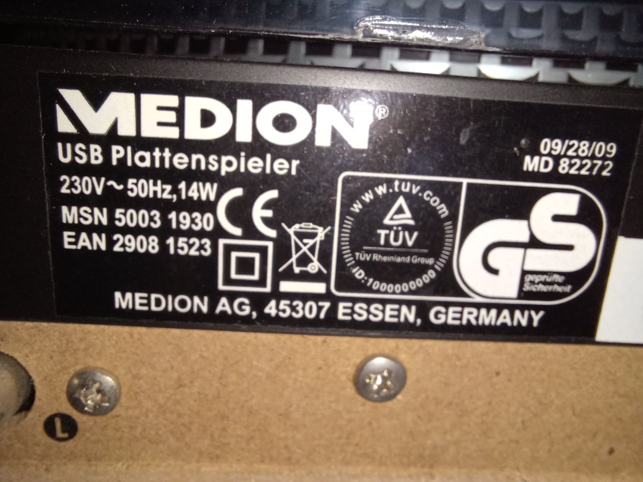 Gramofon medion MD82272