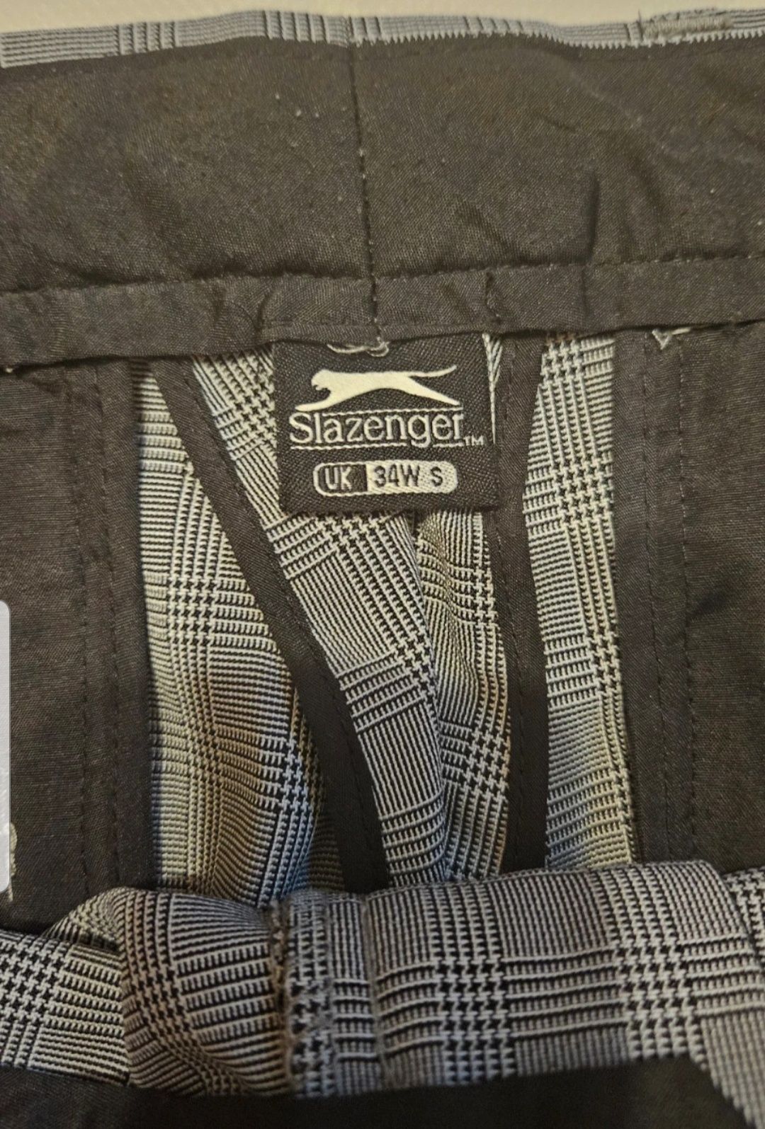 Spodnie męskie w kratę Slazenger S