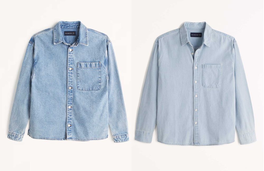 Вільна джинсова сорочка Abercrombie & Fitch (р L,XL,XXL)