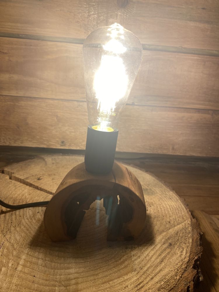 Lampa drewniana wiśnia