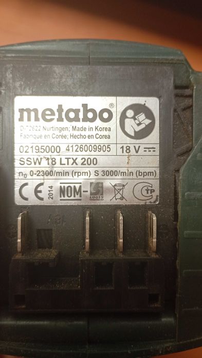 Zakrętarka udarowa Metabo SSW 18 LTX 200 -Komis MADEJ Dębica