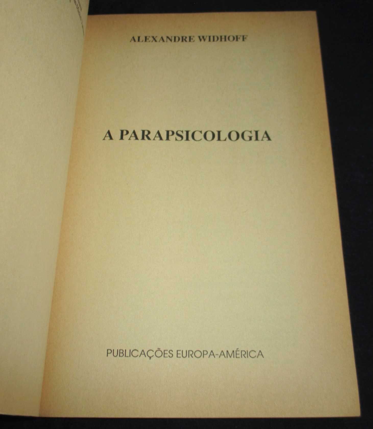 Livro A Parapsicologia Alexandre Widhoff