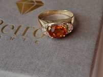 R.14 Pierścionek Diamenty Cytryn Madeira Złoto 585 WYCENA