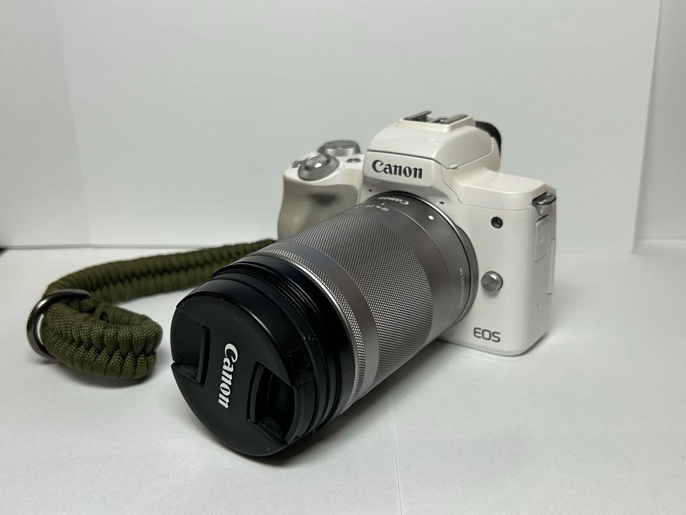 Canon M50 biały + obiektyw + dodatki