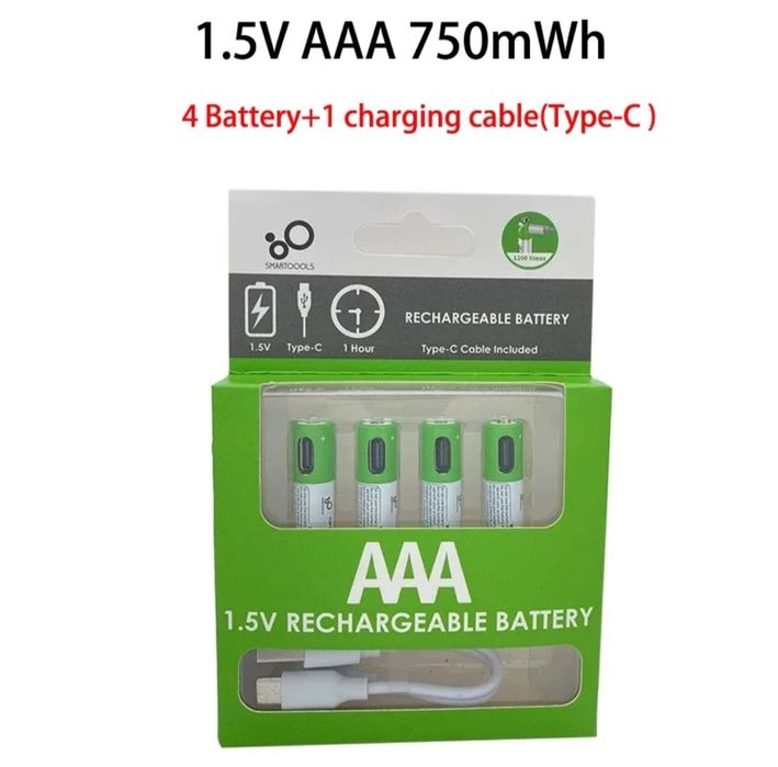 Акумуляторні USB-Літій-іонні батарейки