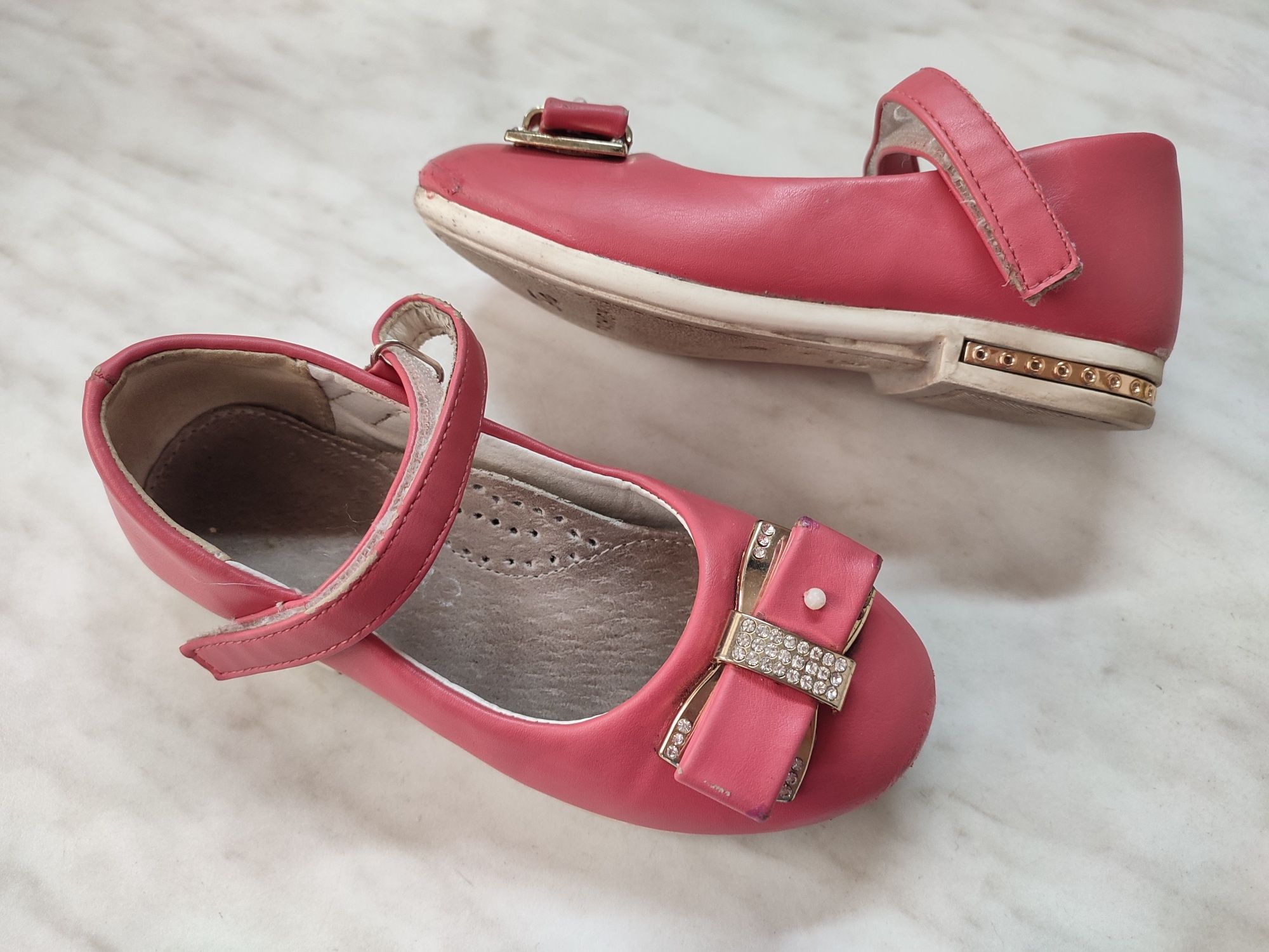 Розовые туфли для девочки, 17 см внутри