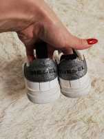 sneakersy Diesel 40 białe skórzane sneakersy Diesel 40 białe brokat
