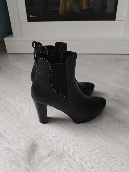 Botki skórzane na obcasie r.37 , CCC