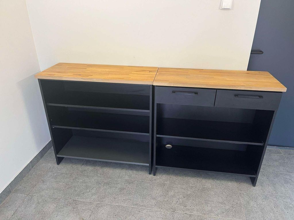 Nowoczesne lady / komody z półkami i szufladami – 2 sztuki