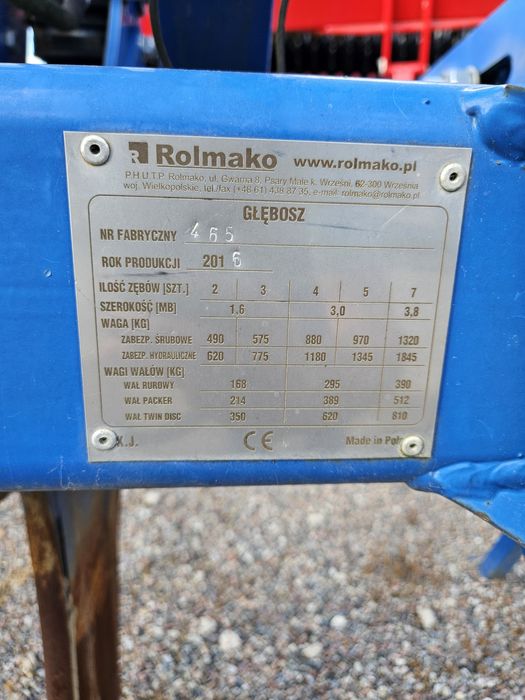 Głębosz ROLMAKO U602 3 zęby hydro hydrauliczne zabezpieczenie