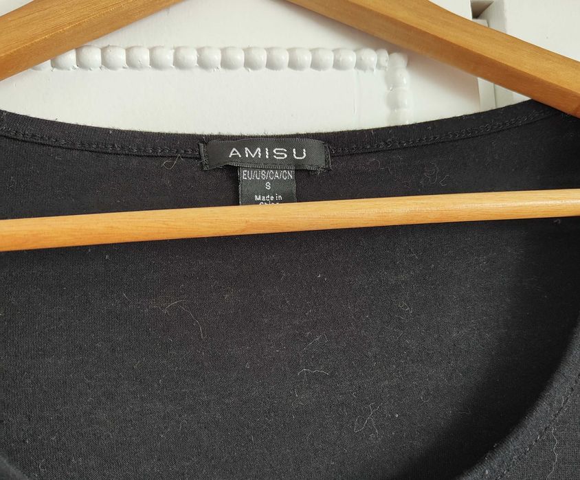 Bluzka top Amisu S 36 czarna wiskoza