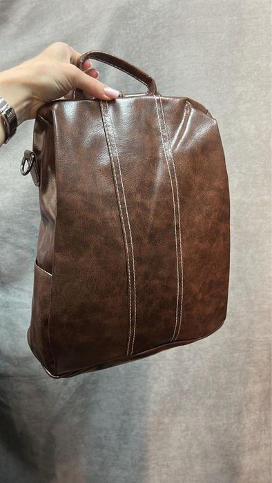 ХИТ 2025!NEW!Кожаный рюкзак,сумка,унисекс,коричневый универсальный,топ