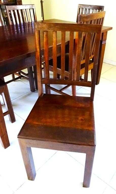 Stół drewniany indyjski 160x100 i 6 stylowych krzeseł z AlmiDecor