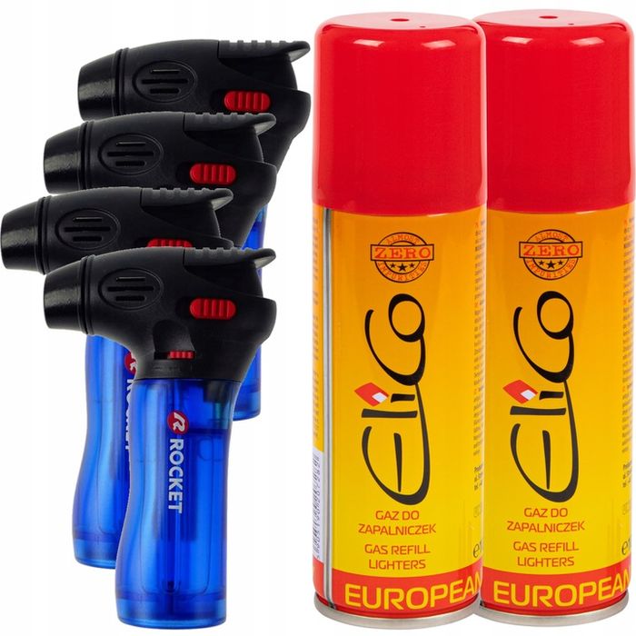 Palnik Gazowy Lutownica 4x Zapalniczka Gazowa Gaz 90ml + 10ml Zestaw