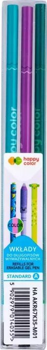 Wkład do długopisu usuwalnego 3 kolory HAPPY COLOR. GDD. Nowy Produkt