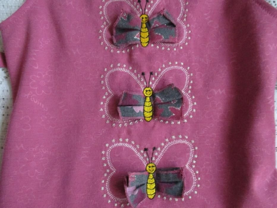 Sukienka tunika z motylkami + bluzka gratis r. 104