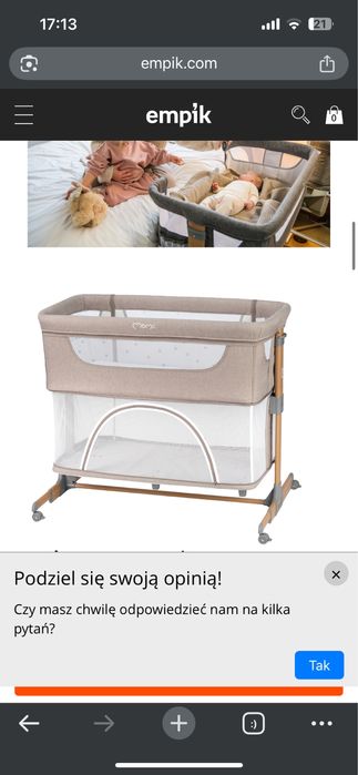 MoMi, Łóżeczko dostawne, 4w1, SMART BED, beżowe