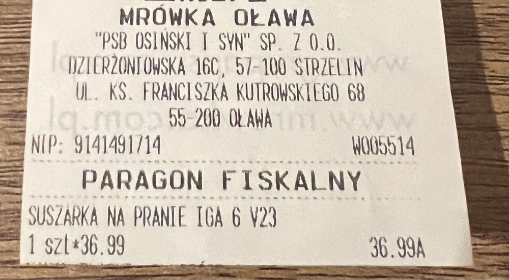 Suszarka na pranie Iga