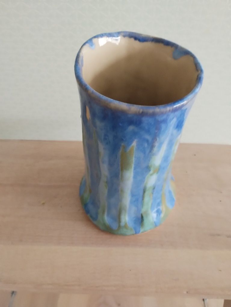 Wazon niebieski ceramika hand made