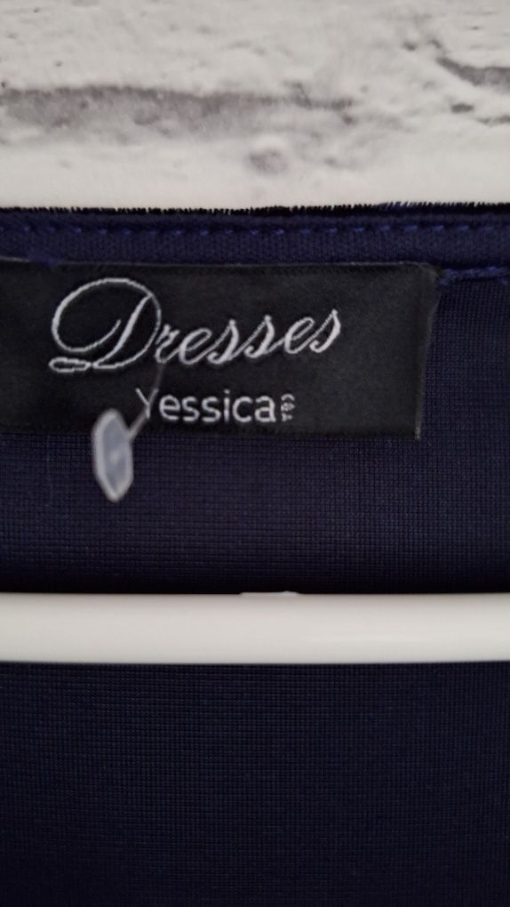 C&A Yessica nowa piękna granatowa sukienka z weluru