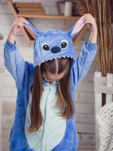 Детская пижама кигуруми стич синий на рост 110-140 см