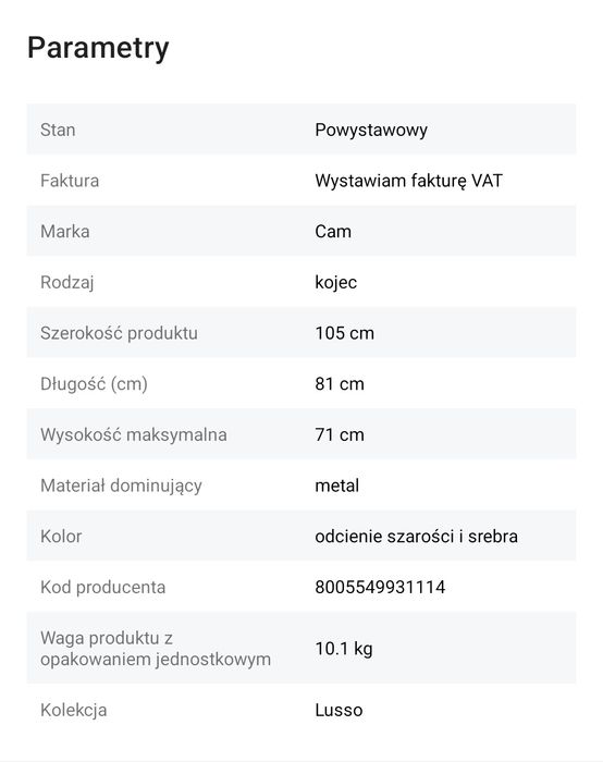 Składany kojec dla dziecka Cam 105x80