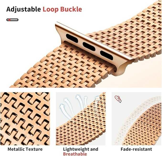 Bransoletka do Apple Watch 7 6  Fullmosa złota SPP284