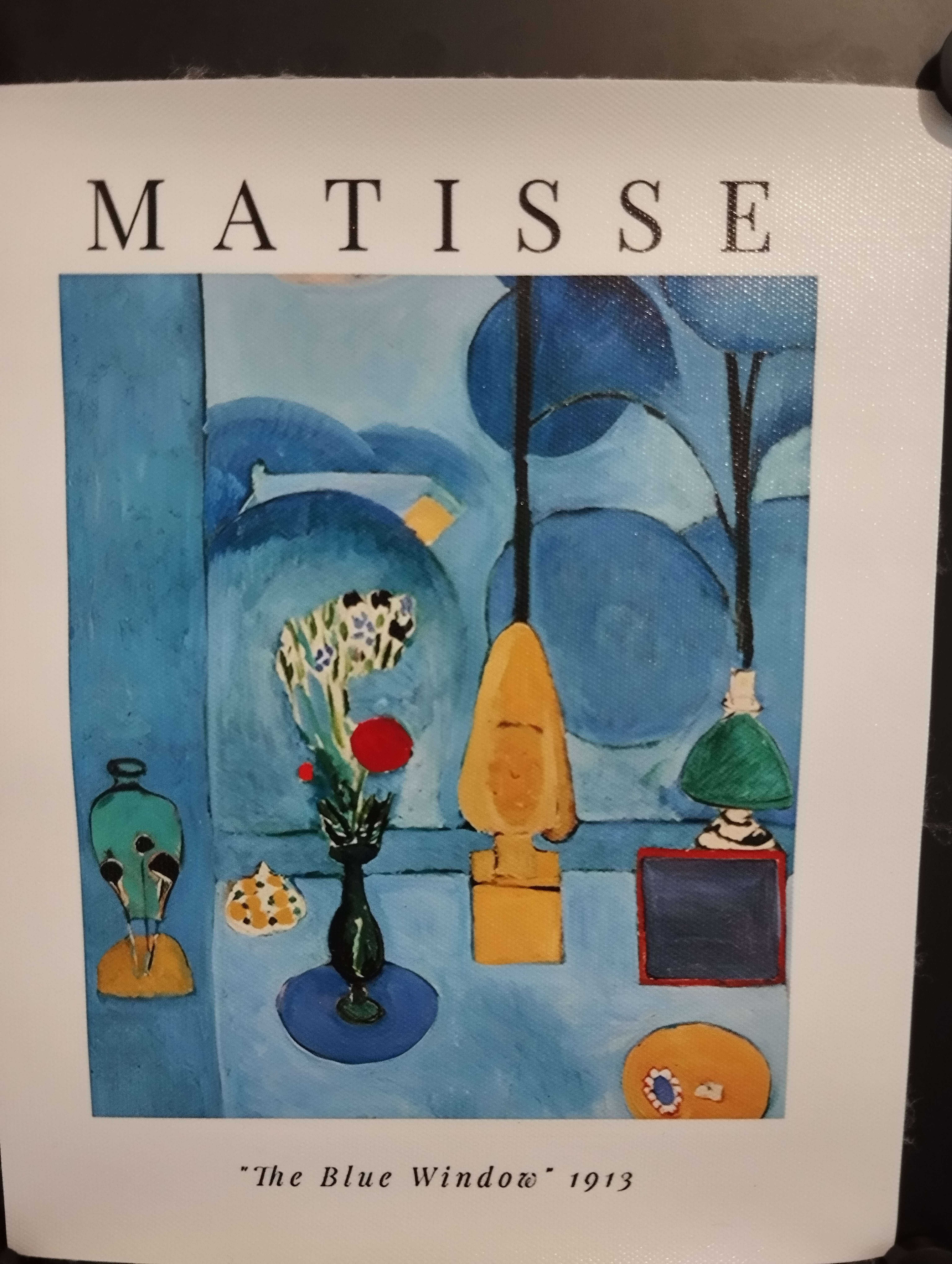 Plakat przedstawiający obraz Matisse ,,Niebieskie okno''