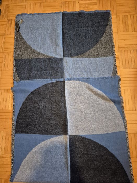 Zara szal szalik duży dwustronny 200 x 80 cm niebieski granatowy