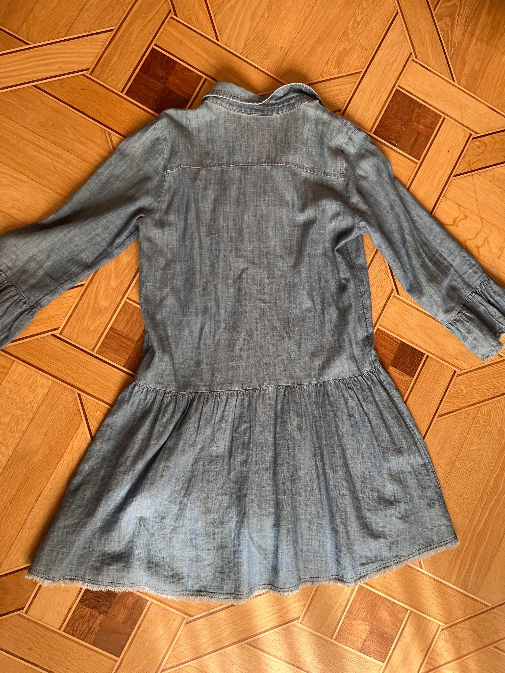 Джинсова сукня туніка з перлами next для дівчинки 13 років, 158 см