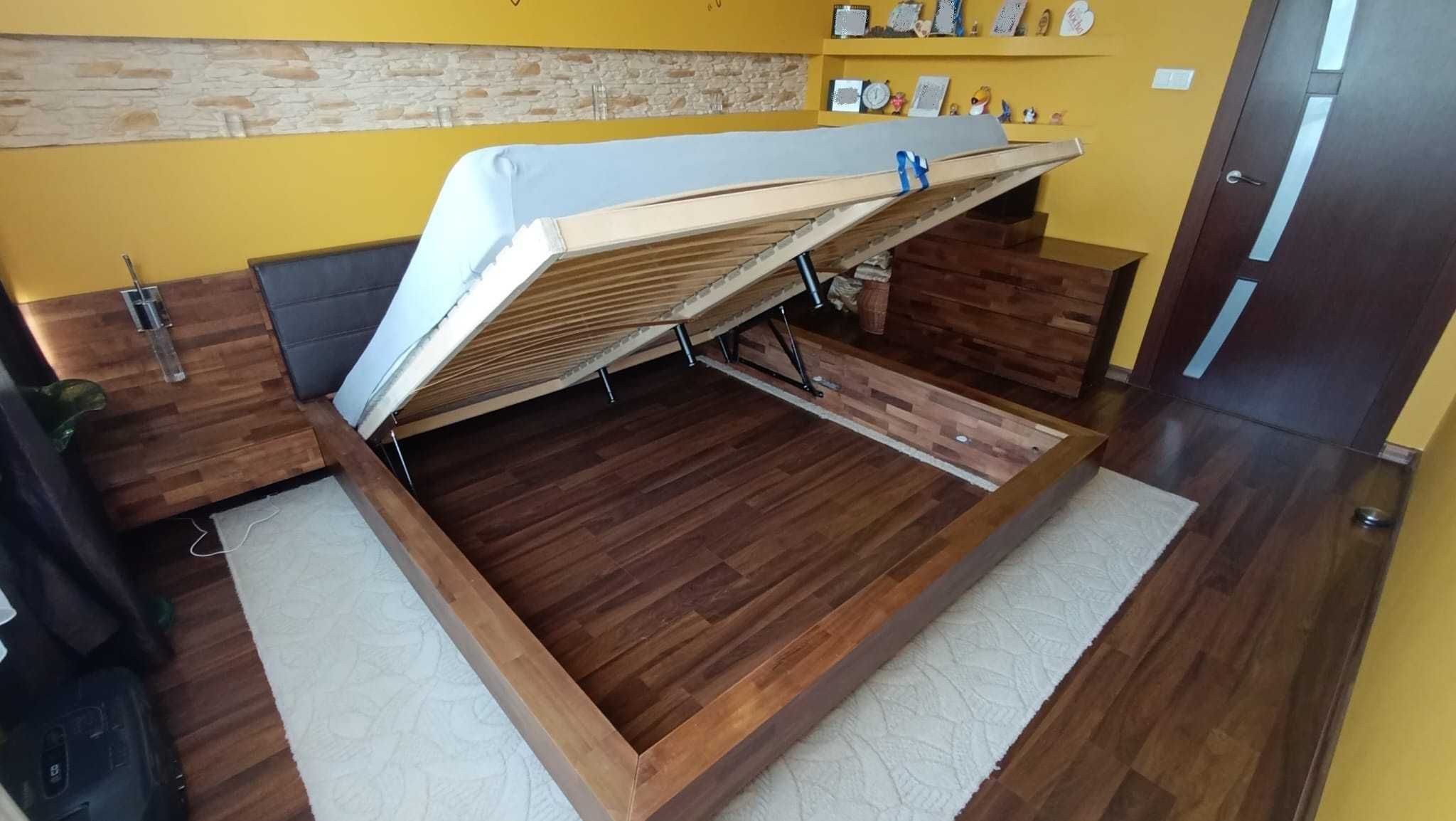 Piękne łoże małżeńskie z komodą - eleganckie, wygodne i solidne!