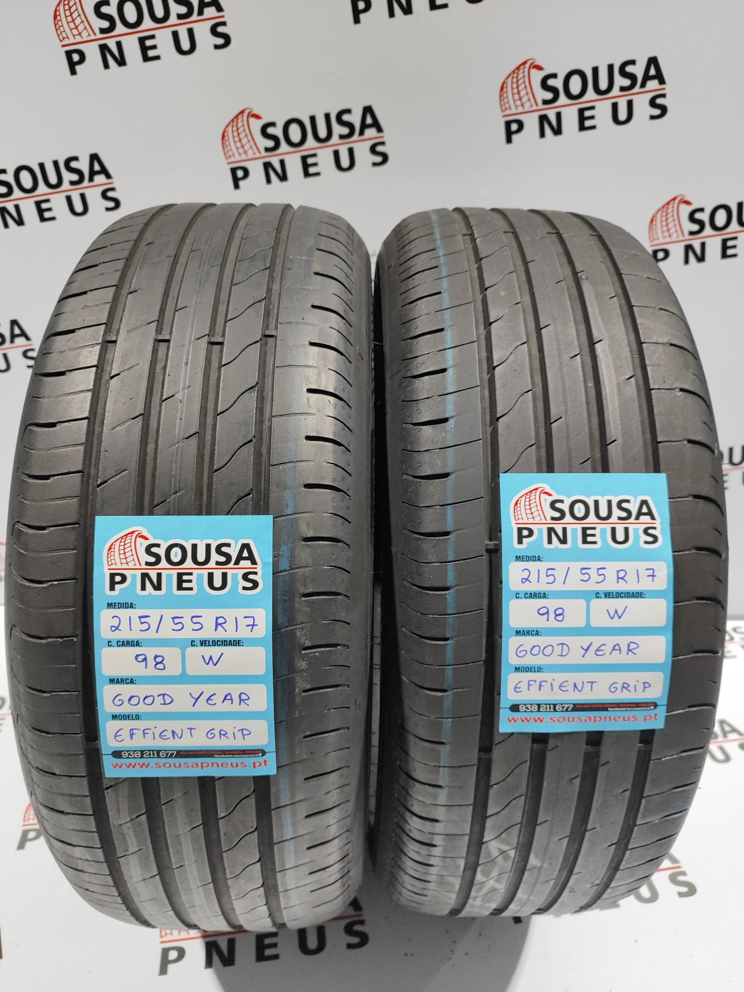 2 pneus semi novos 215-55R17 Good Year - Oferta dos Portes