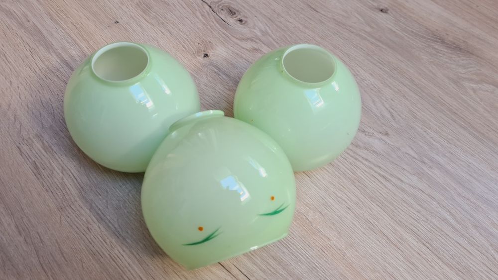 Klosze do lampy PRL 3 szuki wzorek Mięta