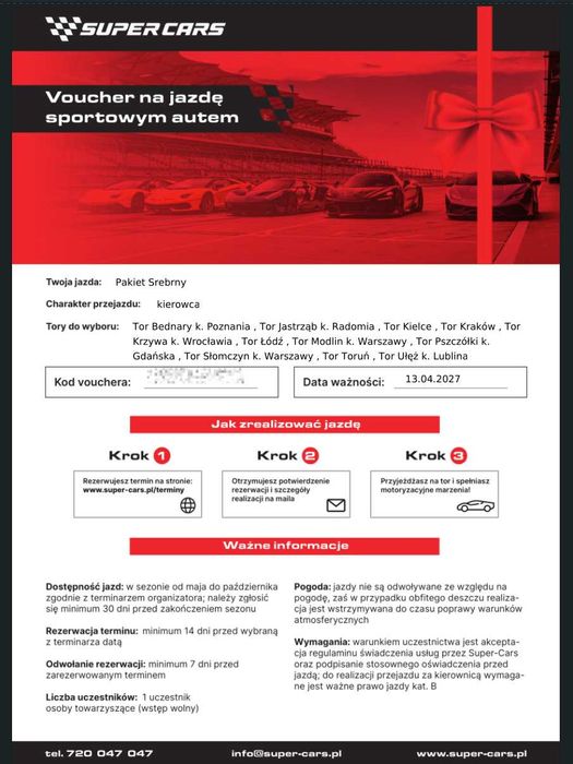 Voucher na jazdę sportowym autem Super Cars