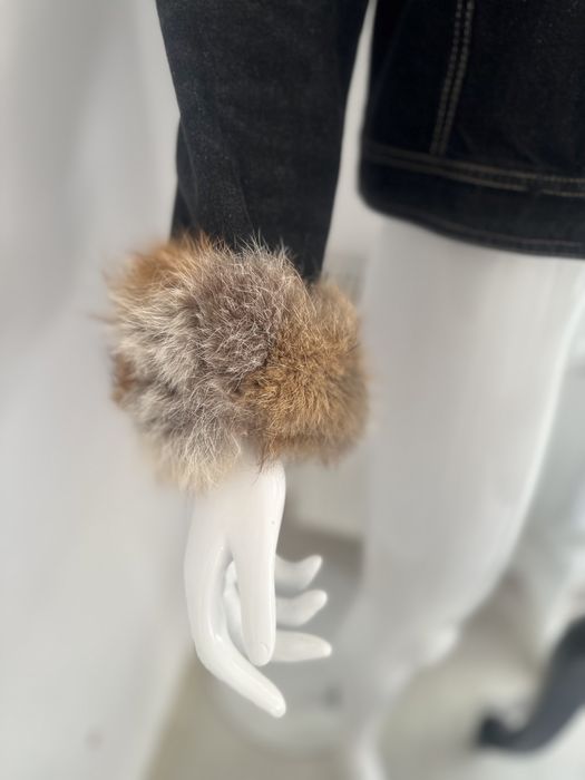 Katana kurtka jeansowa naturalne futro Lis