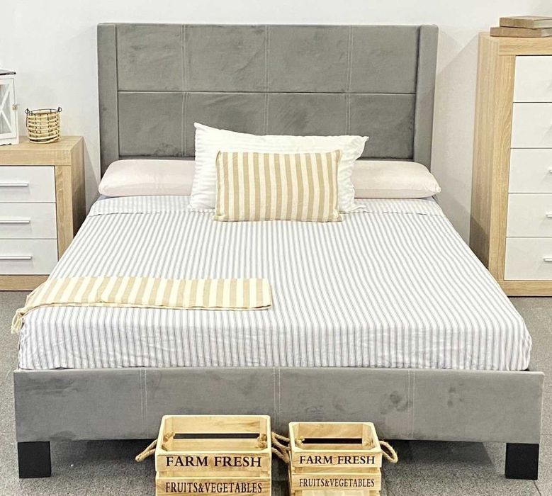 Cama de veludo cinza - portes grátis - oferta